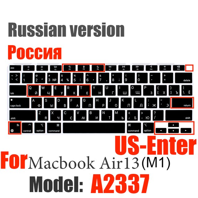 キーボードカバー シリコン キーボード ロシアのウ片EUのソフトシリコンキーボードカバーmacbook pro air 13 15 14 16 m1 a2337 a2442a1466a233