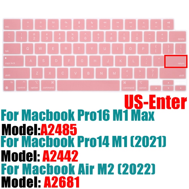 Macbook air,m2,a2681,pro14,a2442,macbook pro,16,a2485,2021mm,1色用のシリコンキーボードプ｜cyukusou｜14