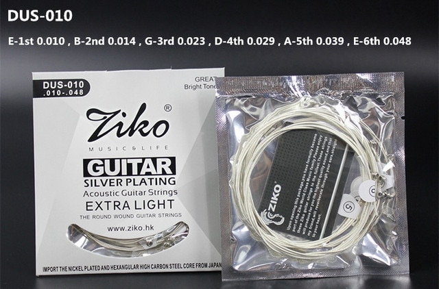 Ziko dus-アコースティックギター弦,六角形炭素鋼コア,シルバーメッキ楽器アクセサリー,パーツ,010,011,012｜cyukusou｜02