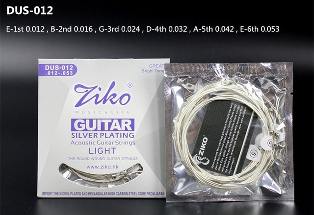 Ziko dus-アコースティックギター弦,六角形炭素鋼コア,シルバーメッキ楽器アクセサリー,パーツ,010,011,012｜cyukusou｜04
