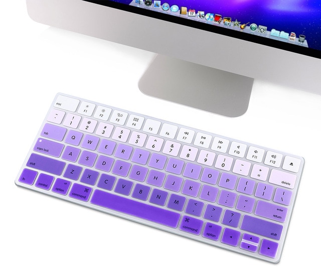 Apple magic keyboard 2015,a1644,usバージョン用のレインボーグラデーション付きシリコン保護フィルム｜cyukusou｜02