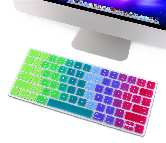 Apple magic keyboard 2015,a1644,usバージョン用のレインボーグラデーション付きシリコン保護フィルム｜cyukusou｜04