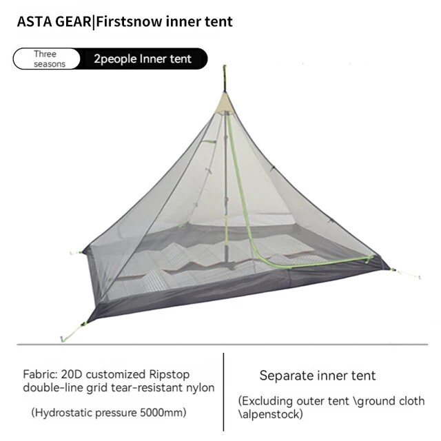 受注可 Astagear firstSnowピラミッドテント2人用防水ティーピーシェイパーキャンプハイキング用