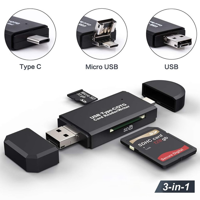 SD カードリーダー USB C カードリーダー 3 で 1 USB 2.0 TF/ミルコ SD スマートメモリカードリーダータイプ C OTG フラ｜cyukusou｜02