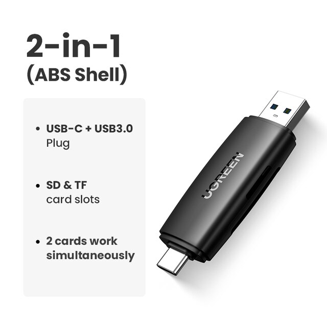 Ugreen-USB 3.0からSDへのメモリカードアダプター,pcラップトップアクセサリー用メモリーカード,マルチスマートカードリーダー｜cyukusou｜02