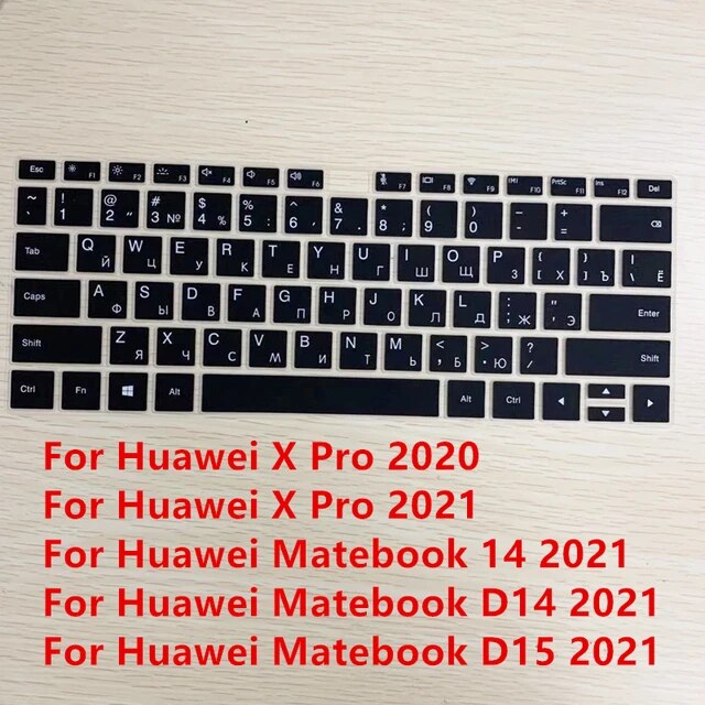 ロシアの文字が付いたキーボードカバー,Huawei matEbook用のキーボードカバー,13 x pro,Huawei mattpuスクリーン用のシ｜cyukusou｜07