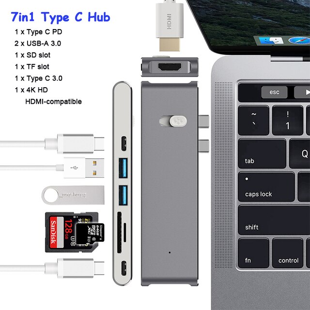 USBドック,PCC to mini dp rj45ギガビットLAN,HDMI互換,4k USB-A,タイプc,macbook pro,ミニPCラップ｜cyukusou｜02