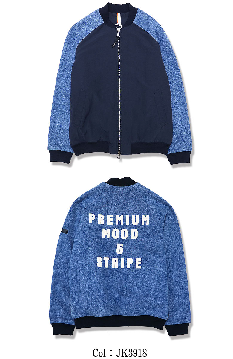 P.M.D.S.  ピーエムディーエス ブルゾン ジャンパー KITO DOUBLE DENIM アウター デニム地 切り替え ロゴ刺繍 メンズ f26jk3918dd pmdsの画像