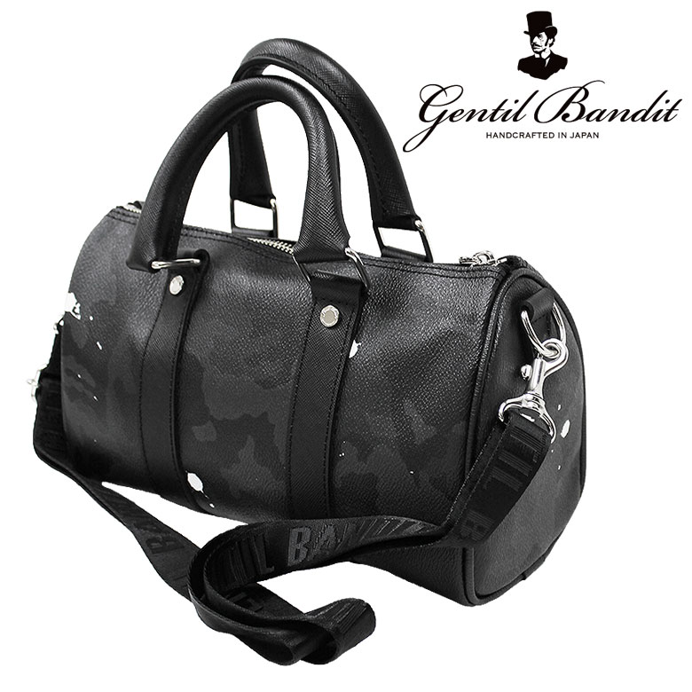 極美品 ジャンティバンティ ボストンバック ブラック カモ柄 2way GENTIL BANDIT ジャンティバンティ ミニボストンバッグ クロスボディ