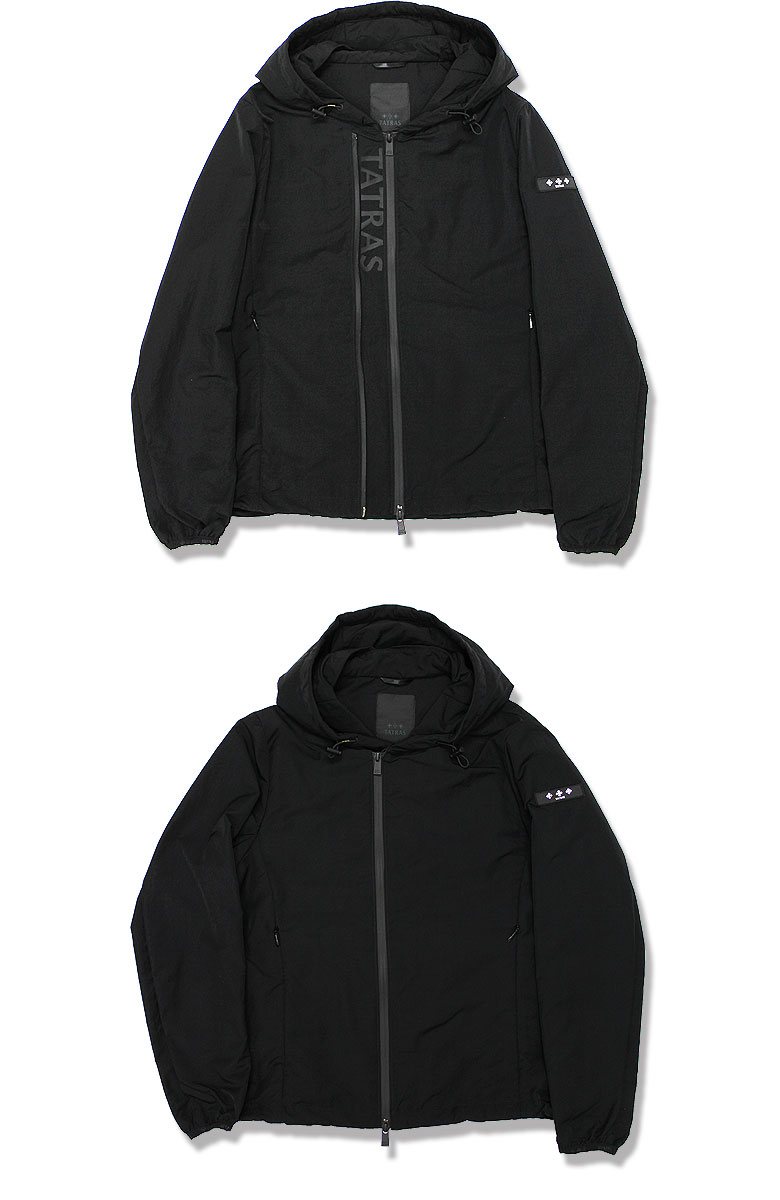 【美品】TATRAS POMPEO ソフトシェルパーカー ブラック 02正規品 TATRAS（タトラス） シェルパーカー AUDEE オーディー 圧着プリント
