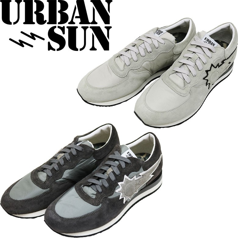 【URBAN SUN】アーバンサン スニーカー ランニングモデル ローカット 太陽 オフホワイト メンズ カジュアル