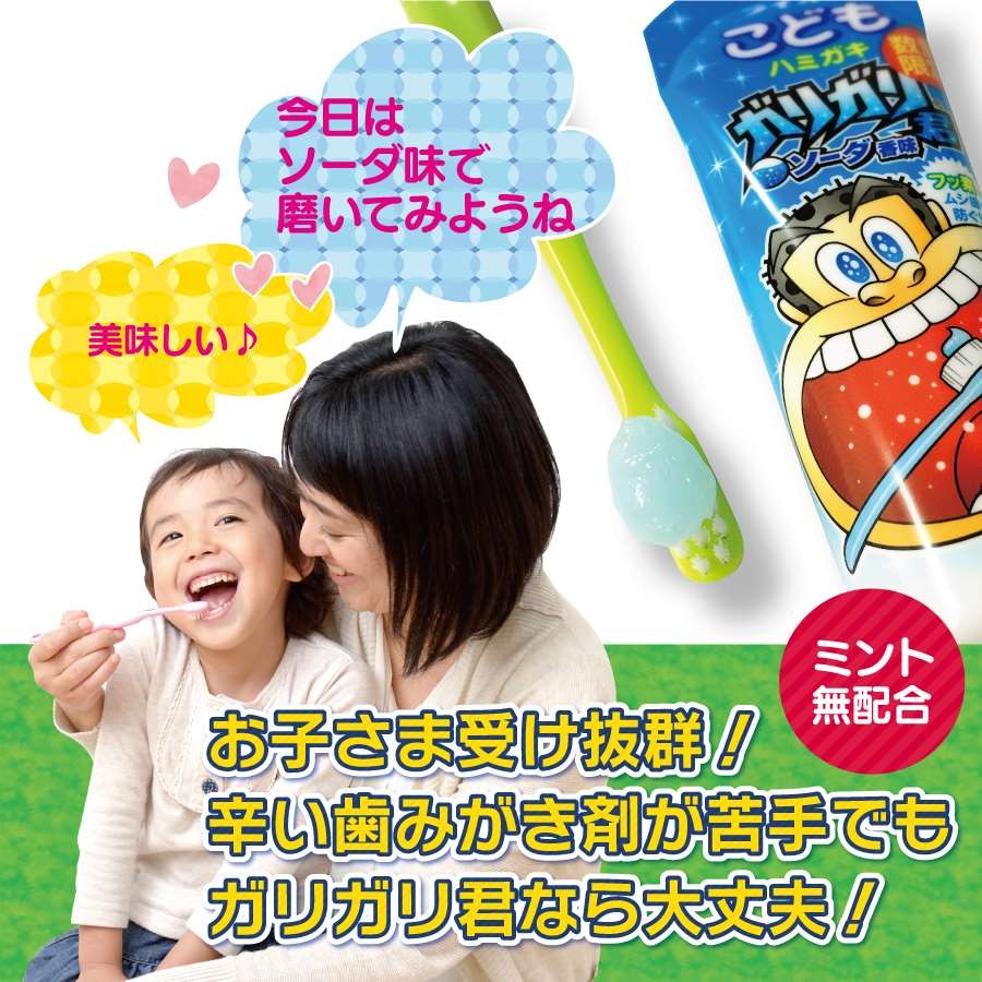 歯磨き粉 子供 ライオン こどもハミガキガリガリ君 コーラ＆ソーダ 各 1本（40g)2本セット（メール便5点まで）  :41236:歯科医院専売品のデンタルフィット - 通販 - Yahoo!ショッピング