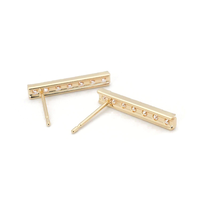 k18 バー ピアス 18金 18k バーピアス キュービック ジルコニア