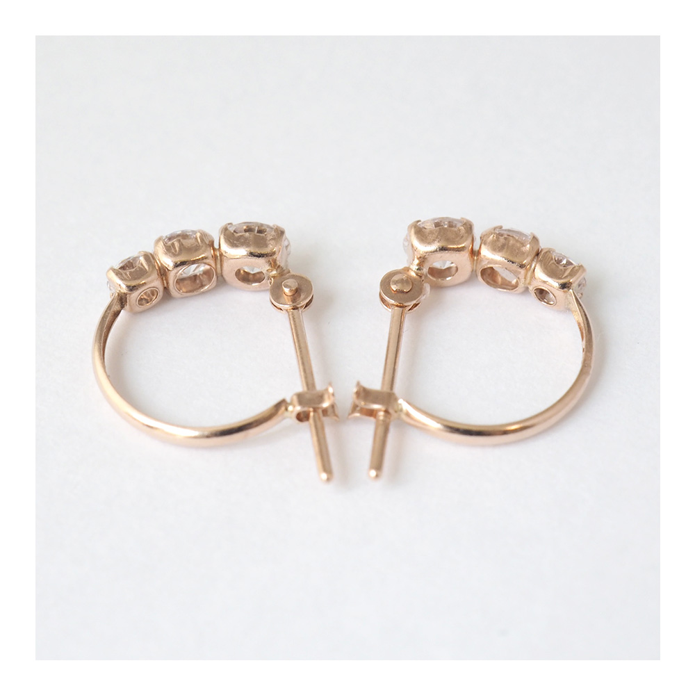 ピアス フープピアス 10金 k10 10k ピンクゴールド PG キュービック