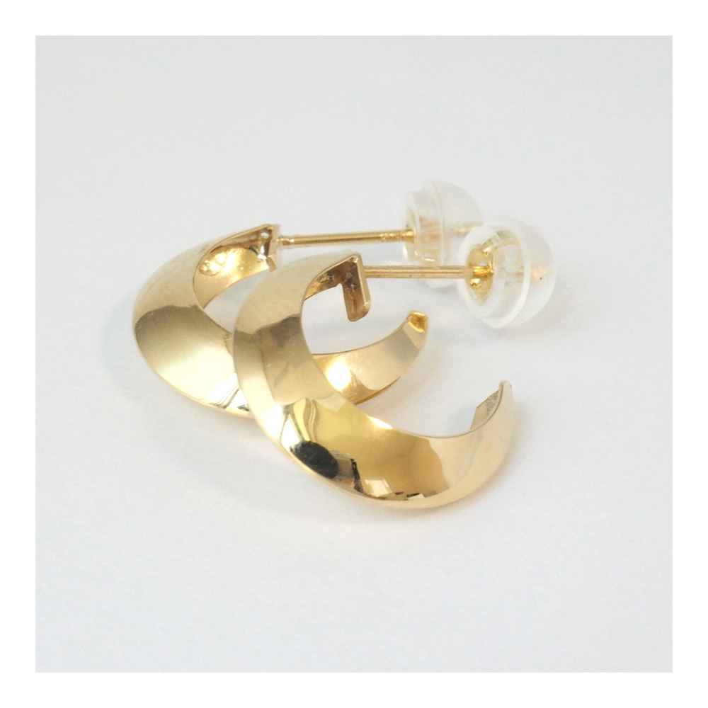 18金 ピアス k18 18金ピアス 18k シンプル ゴールド ムーン 三日月 地