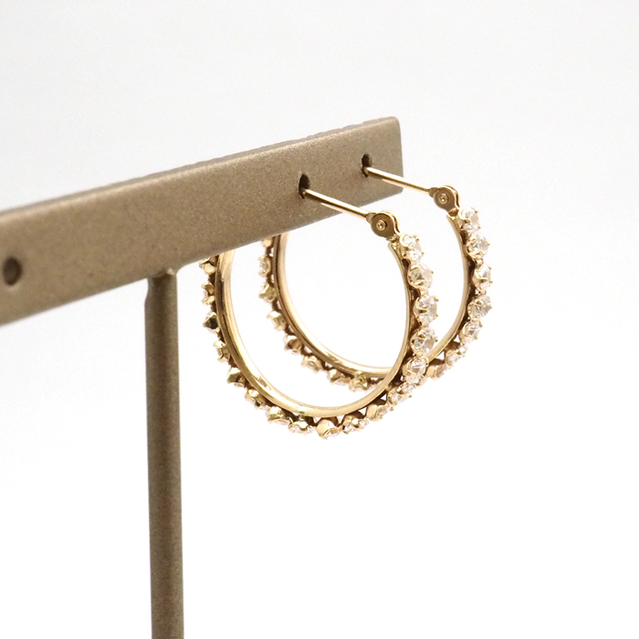 10k フープピアス　10金 k10 フープ ピアス 10金 10k エタニティ キュービック 直径20mm