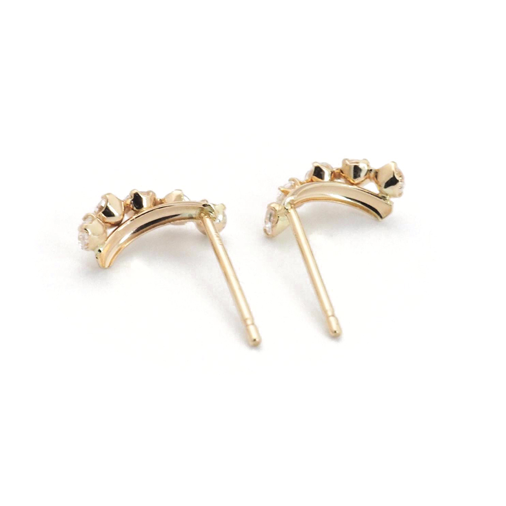 ピアス クロス 10k シンプル k10 10金 キュービック ジルコニア