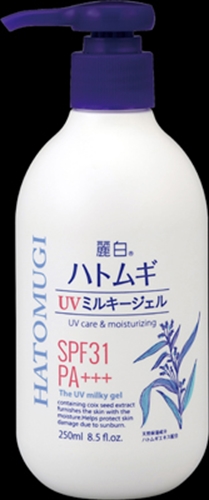 麗白　ハトムギ　ＵＶミルキージェル　250ｍｌ 【 熊野油脂 】 【 ＵＶ・日焼け止め 】 36セット