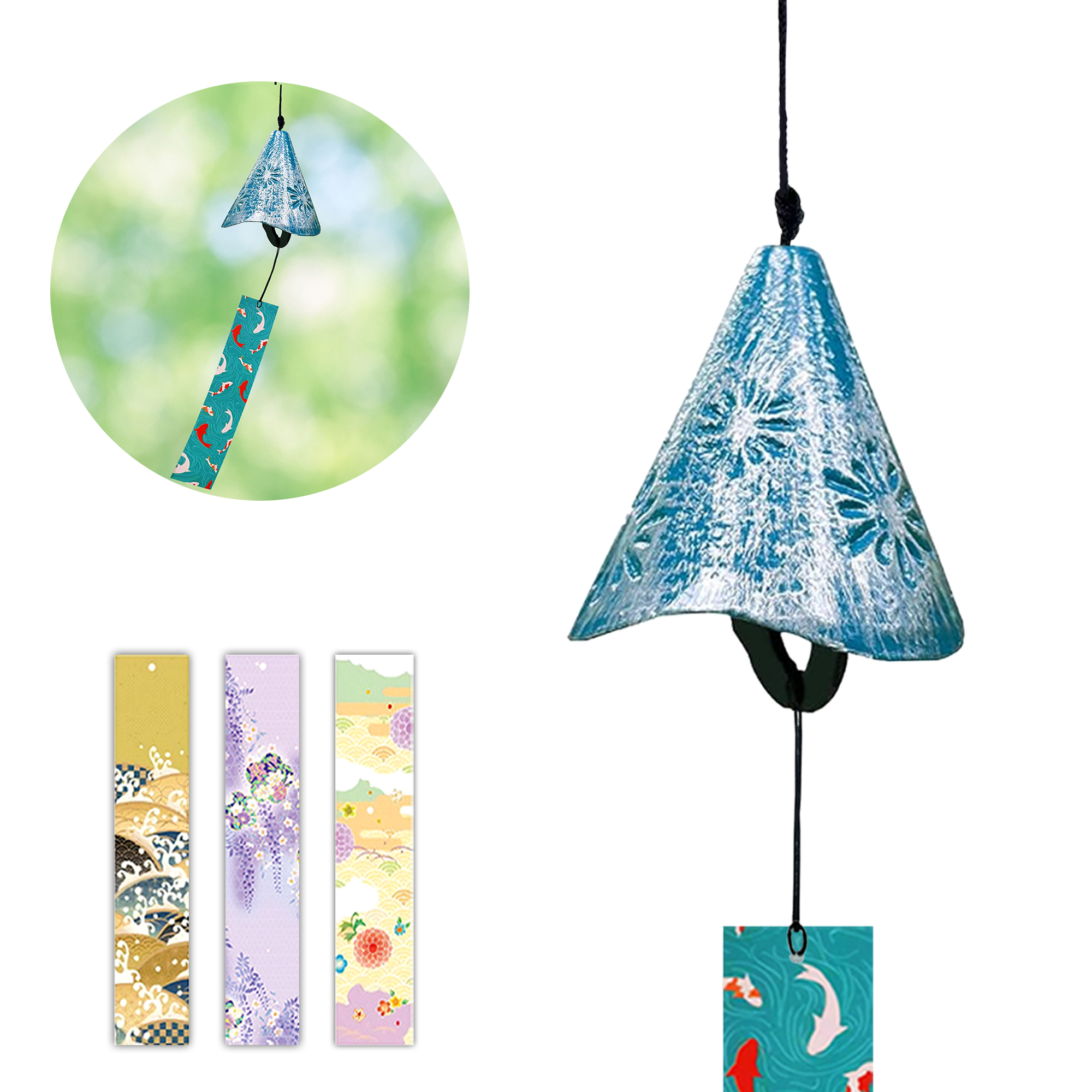 大正昭和期 紋竹製 垂撥 5本組 短冊掛け 花入掛け短冊宗本作「薫風自南