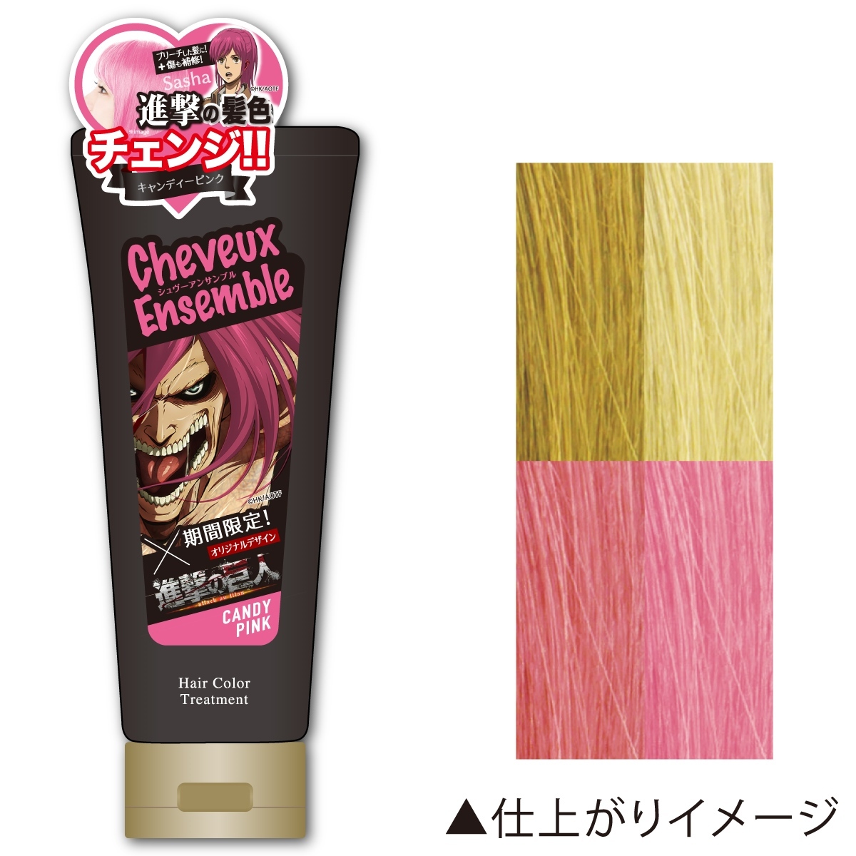 シュヴーアンサンブル ヘアカラー トリートメント 200g 全8色 進撃の巨人 期間限定コラボ中 CheuveuxEnsemble ダイムヘルスケア  :cheuveux-ensemble-shingeki:D-shop style Yahoo!店 - 通販 - Yahoo!ショッピング