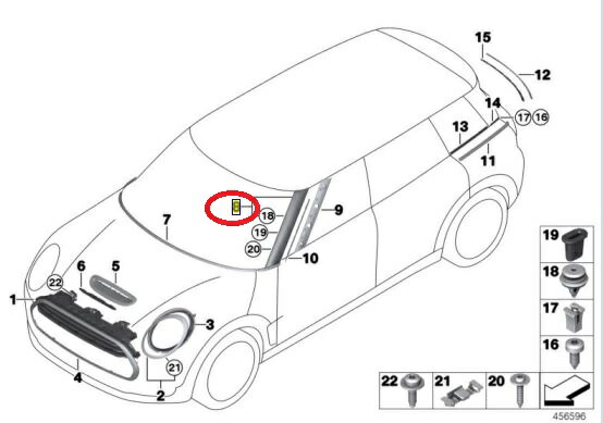 BMW MINI(ビーエムダブリュー ミニ)AピラーカバーＬＨ純正品 新品F54 51137344183 : a014000-850005-00001  : 輸入車パーツ専門店 D-STIMMER - 通販 - Yahoo!ショッピング