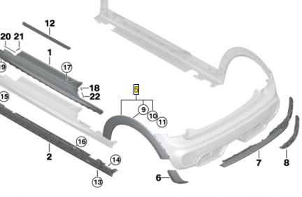 MINI（ミニ） BMW MINIRオーバーフェンダーLH （純正品・新品）F56 F57
