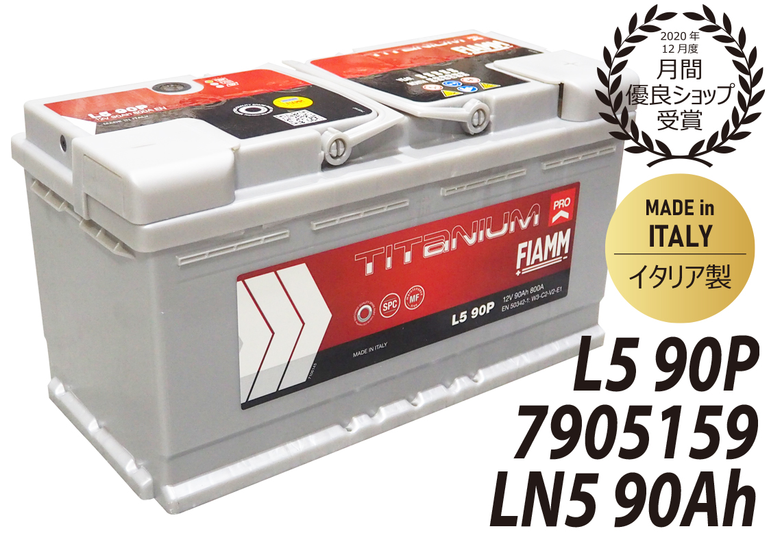 FIAMM フィアム LN5 7905159 90Ah 800CCA L5 90P バッテリー