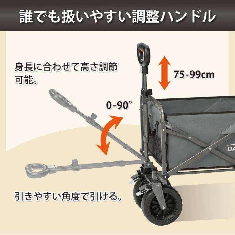 電動 アウトドアワゴン キャリーワゴン ＼小回りのきくコンパクトモデル！／ 150L 充電式 ストッパー付き 折りたたみ  DA-EW02 thta | DABADA | 05