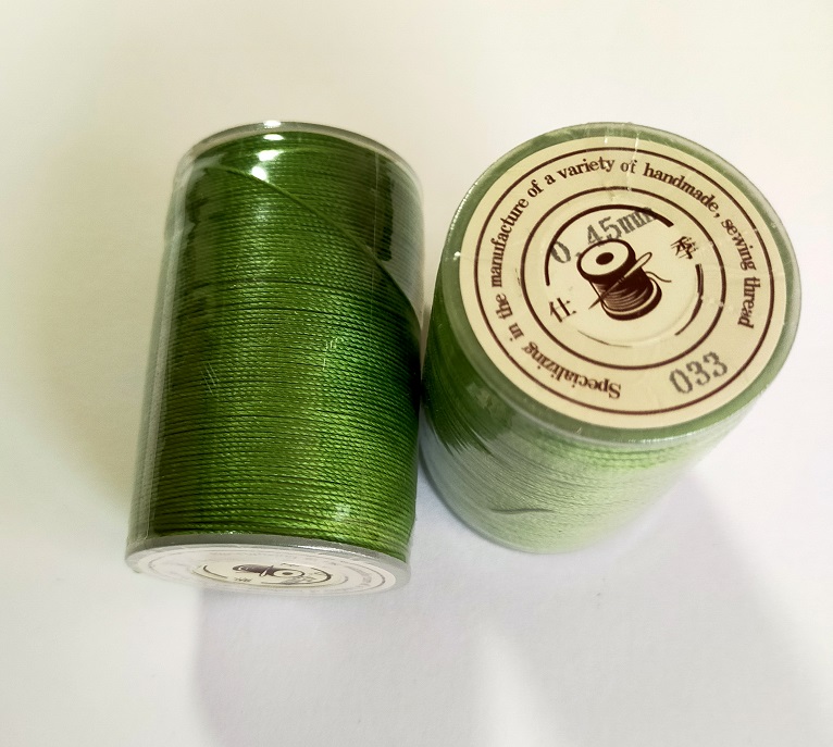 ろう引き糸　レザーコート手縫い 40色　80ｍ/巻　丸糸　幅0.45mm　 |  | 20