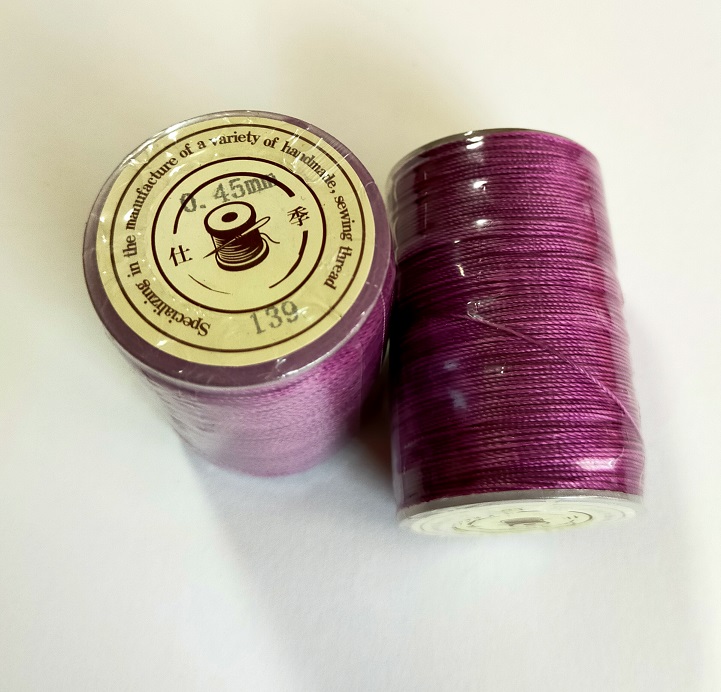 ろう引き糸　レザーコート手縫い 40色　80ｍ/巻　丸糸　幅0.45mm　 |  | 30