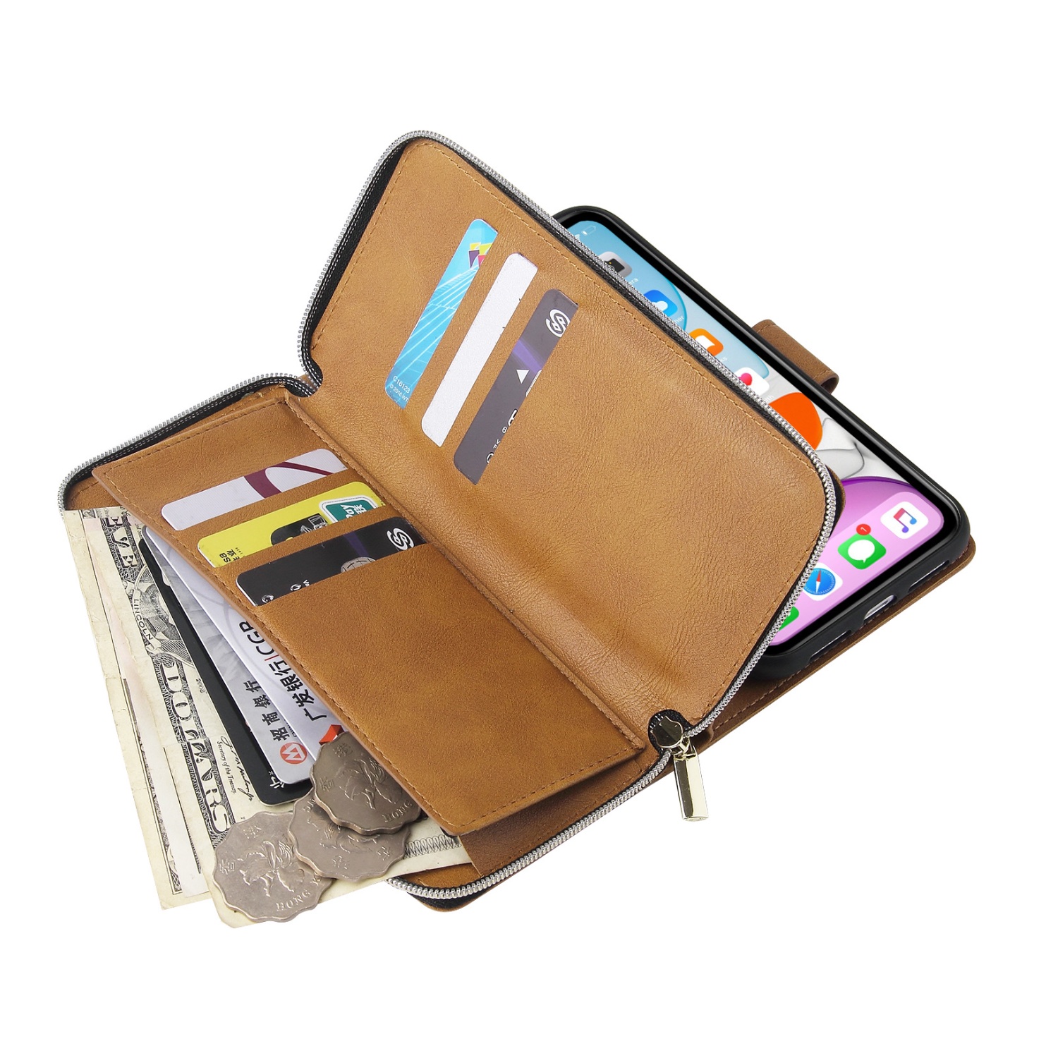 iPhone 12/Pro/ProMax ケース 手帳型 財布 カード 小銭 スマホ 携帯 カバー ...