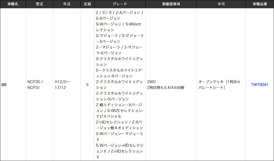 ギャルソン NCP30/31/35系 bB D.A.D シートカバー キルティング モデル