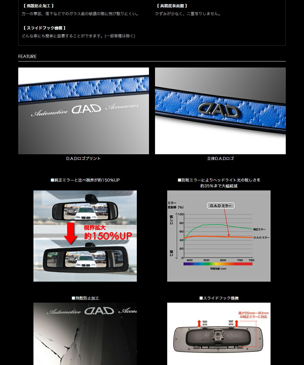 D.A.D ミラー タイプ キルティングブルー HA626-01-03 DAD ギャルソン