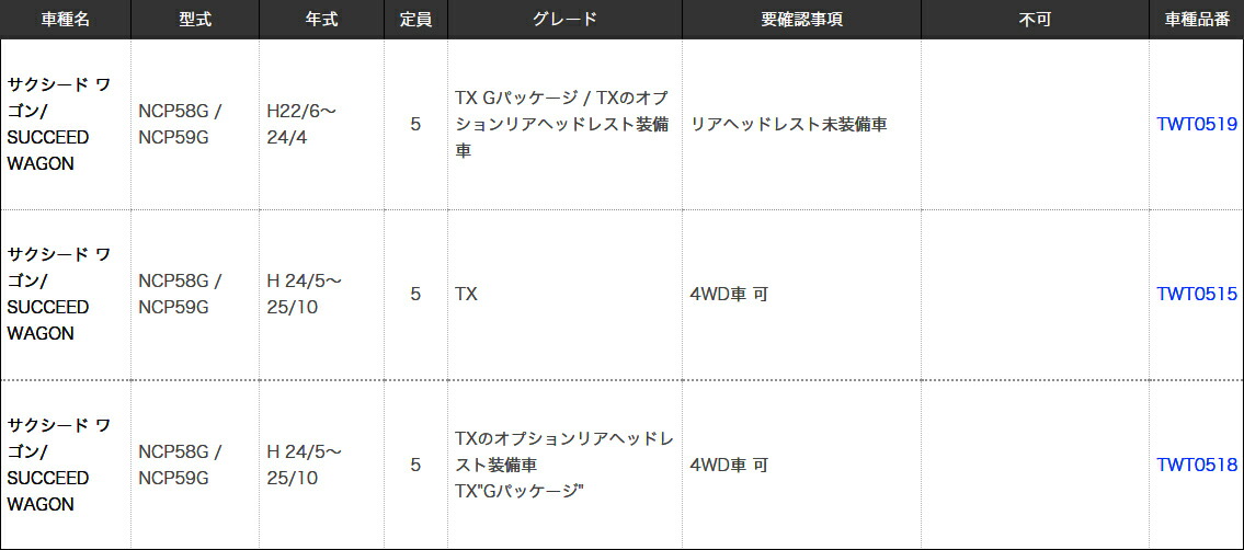 トヨタ NCP5＃G系 サクシード ワゴン D.A.D レザーシートカバー