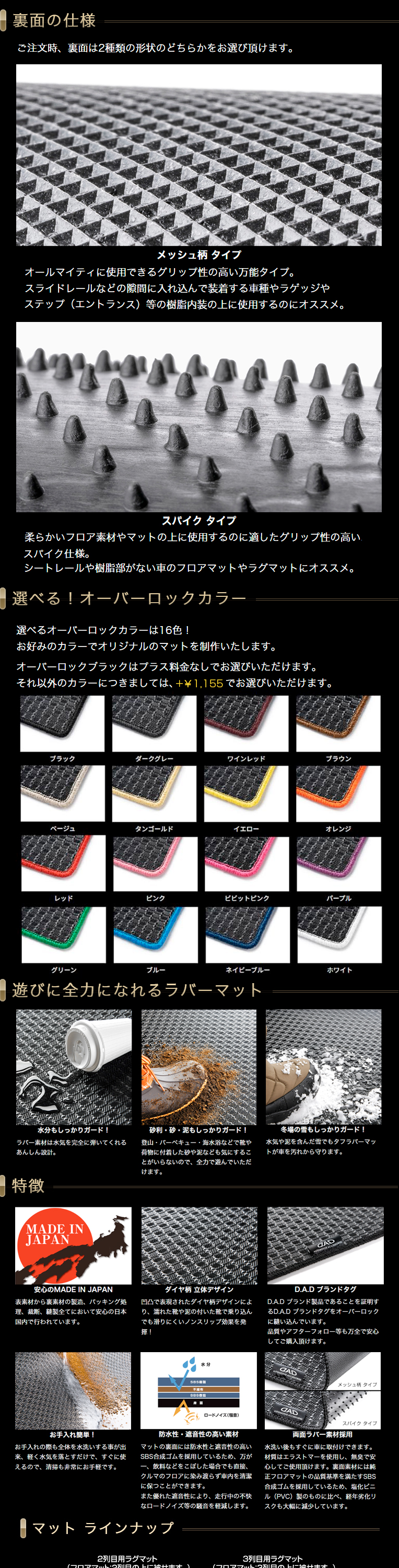 D.A.D ホンダ N-VAN / e: 型式:JJ1/JJ2/JJ3 タフラバー ロングラゲッジ