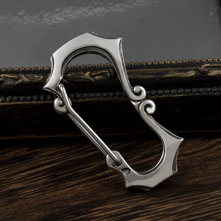 送料無料 名入れ カラビナフック キーホルダー 925 銀製 刻印 シルバー