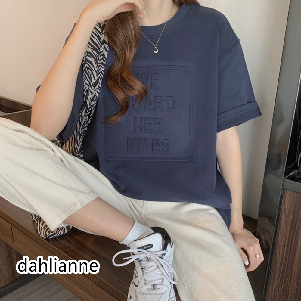 立体ロゴtシャツ 韓国チュニックロンT｜dahlianne｜05