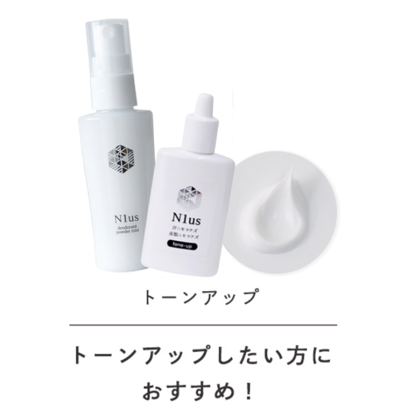 100セット限定おまけ付 汗ニモマケズ皮脂ニモマケズ (汗皮脂テカリ防止UV化粧下地)30ml ナチュラルorトーンアップ＆ N1us デオドラントパウダーミスト50mlセット |  | 02