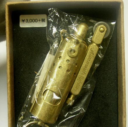 送料290円〜新品1920年IMCO IFAレプリカモデル トレンチ オイルライター(Alex Trench  Lighter)真鍮(ブラスバレル)牛革ヒモ付☆おまけメンテブラシ付き！