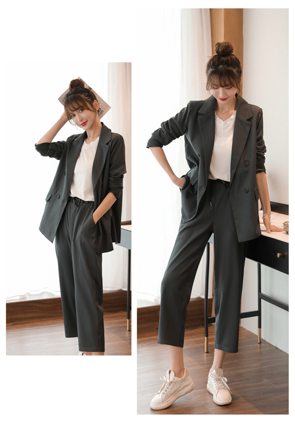 セットアップ パンツスーツ レディース 九分丈パンツ 2点セット 無地 ジャケット ビジネス フォーマル オフィス 通勤 Ol お洒落 上品 Foope9dje8 レディースファッション Sbpra Net