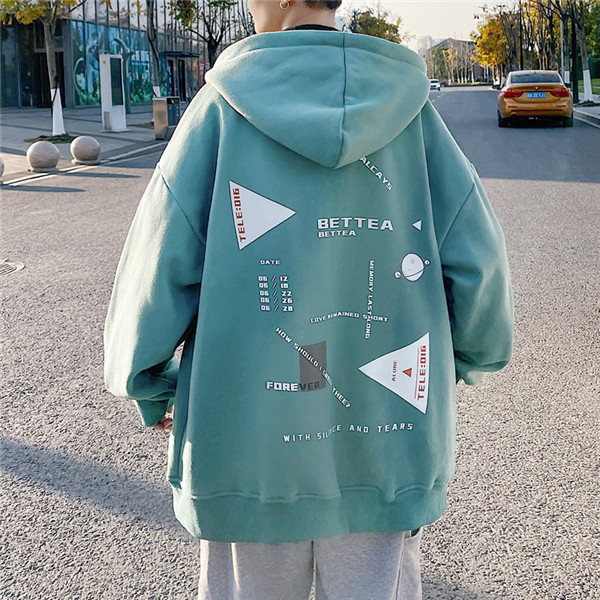 パーカー メンズ 長袖 ジップアップパーカー バックプリント アウター フード付き ヒップホップ カジュアル おしゃれ 韓国 プルオーバー 春秋服