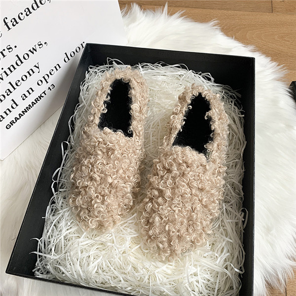 超ポイント祭?期間限定】ムートンブーツ パンプス 裏ボア ぺたんこ ファー ローカット ふわふわ レディース 裏起毛 防寒 冬 ローファー 雪靴  ルームシューズ ブーツ シューズ