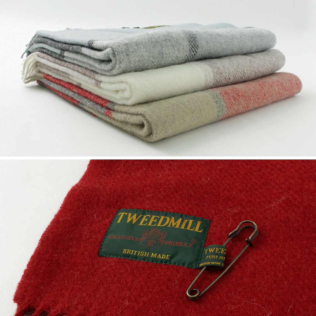 TWEED MILL（ツイードミル） 74×180 ブロックチェック ブランケット