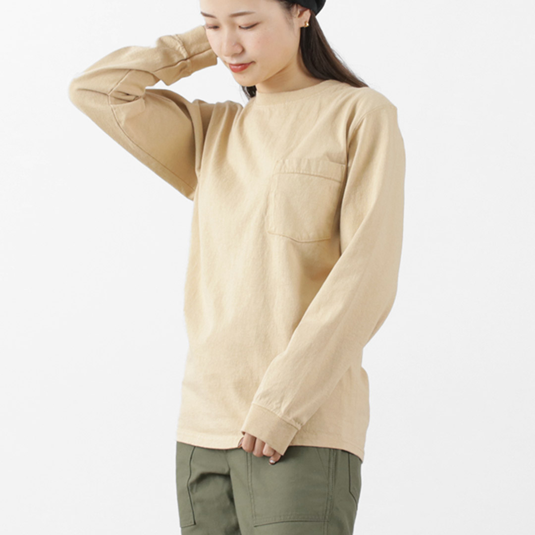 GOODWEAR（グッドウェア） クルーネック ポケット Tシャツ 長袖 / メンズ レディース ロンT 無地 2023年モデル GOODWEAR（グッドウェア） クルーネック ポケット Tシャツ 長袖