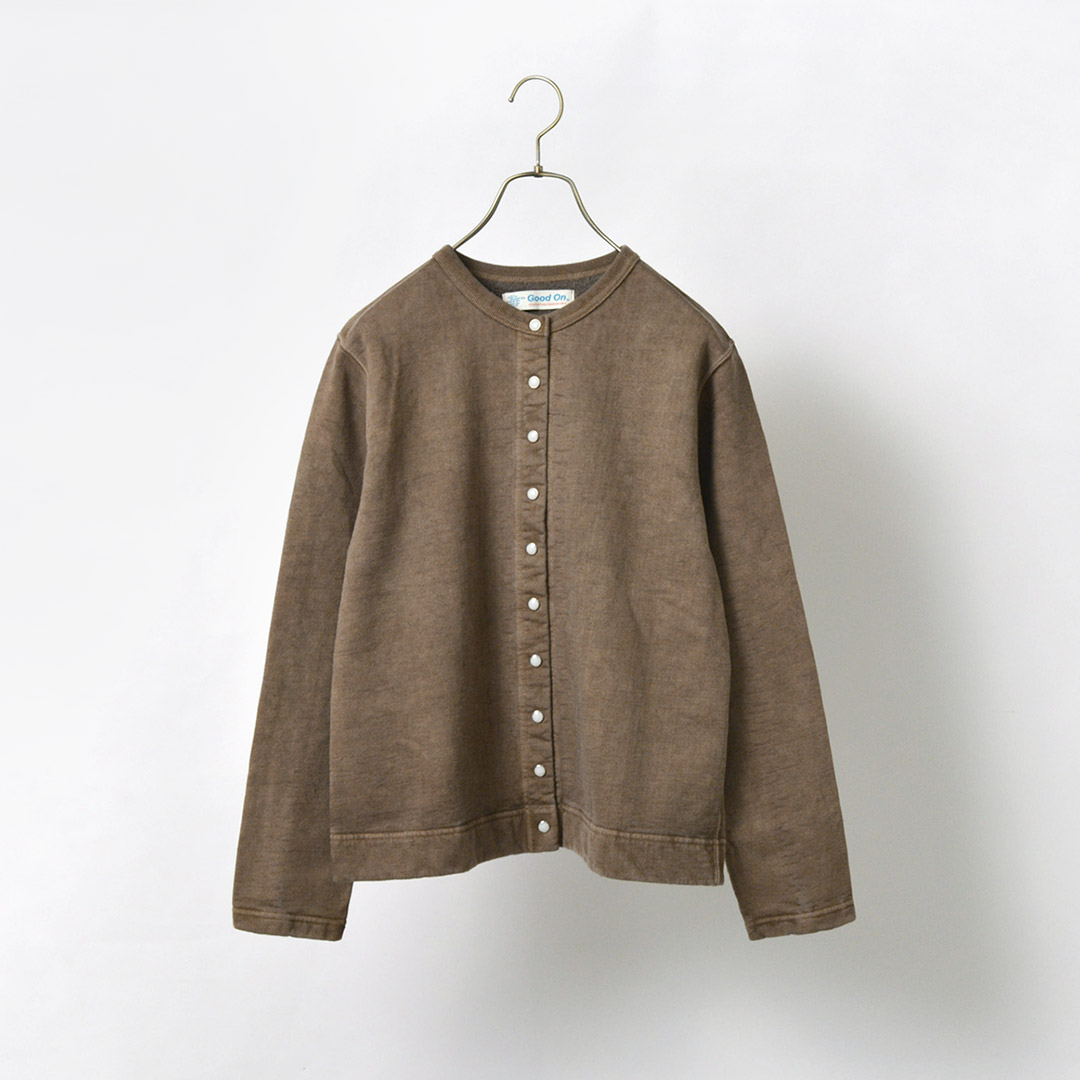 GOOD ON（グッドオン） クルー スウェット カーディガン / レディース 厚手 長袖 裏起毛 日本製 GOBW1711 CREW SWEAT CARDIGAN GOOD ON ON（グッドオン） クルー スウェット カーディガン