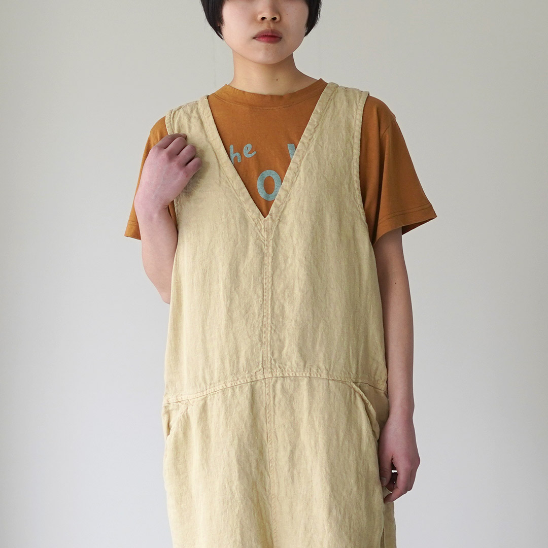 tumugu リネンサロペット ベージュ tumugu（ツムグ） ソリトリネン サロペット 日本製 / レディース