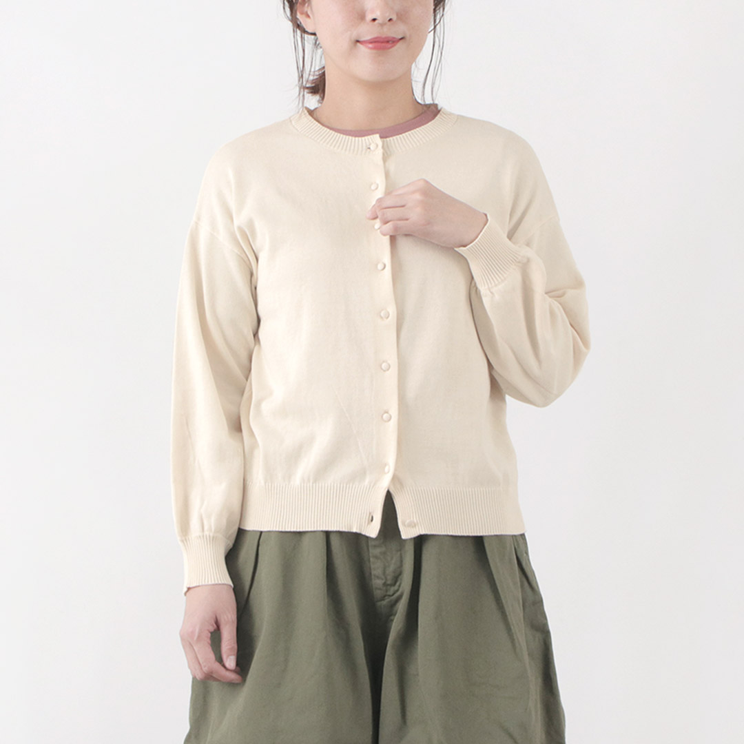 TUMUGU（ツムグ） ランダムリブニット カーディガン / レディース 長袖 クルーネック ワイド ショート丈 薄手 tumugu TUMUGU（ツムグ） ランダムリブニット カーディガン