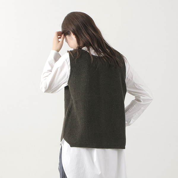 MAO MADE(マオメイド) シャペウ 2WAY 畦編み クルー ニット ベスト ...