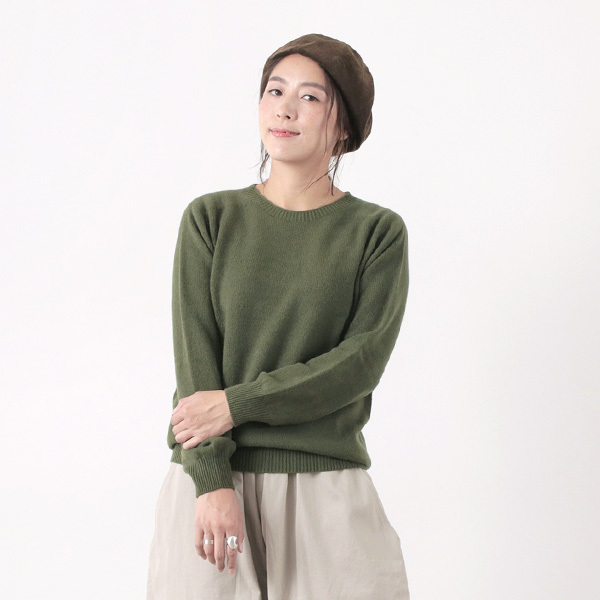 HARLEY OF SCOTLAND（ハーレーオブスコットランド） メリノ カシミヤ クルーネック ニット / メンズ レディース / 無地 OF