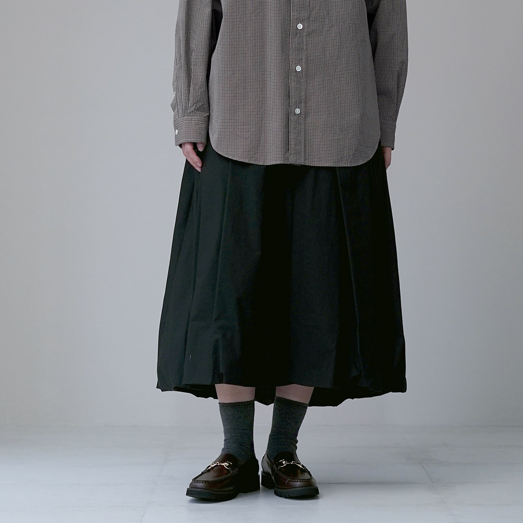 MidiUmi（ミディウミ） バルーン スカート / 膝下 ロング 無地 黒